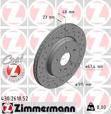 Brake Disc ZIMMERMANN 430261852