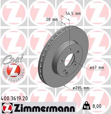 Brake Disc ZIMMERMANN 400361920