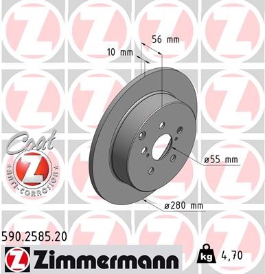 Brake Disc ZIMMERMANN 590258520