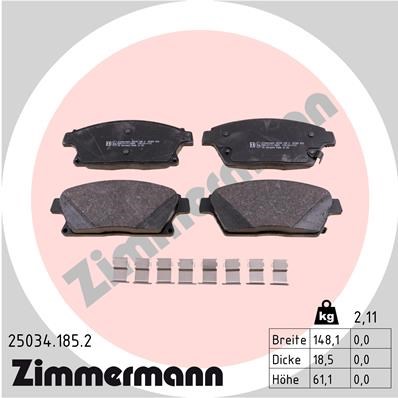 Brake Pad Set, disc brake ZIMMERMANN 250341852
