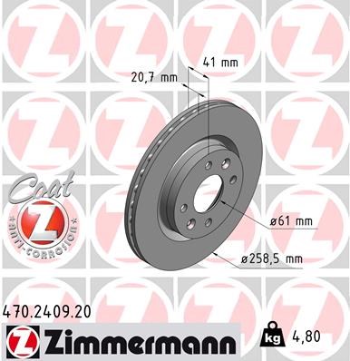 Brake Disc ZIMMERMANN 470240920