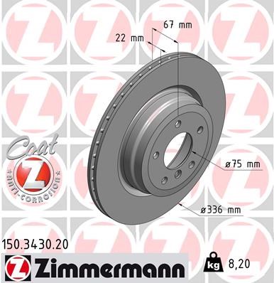 Brake Disc ZIMMERMANN 150343020