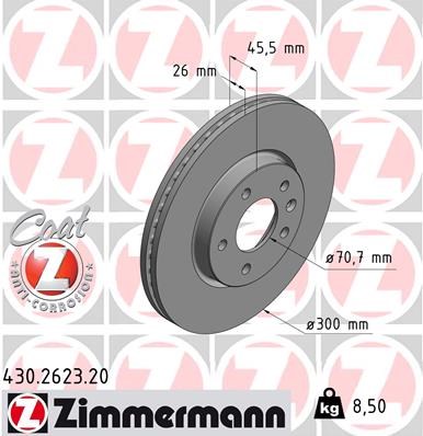 Brake Disc ZIMMERMANN 430262320