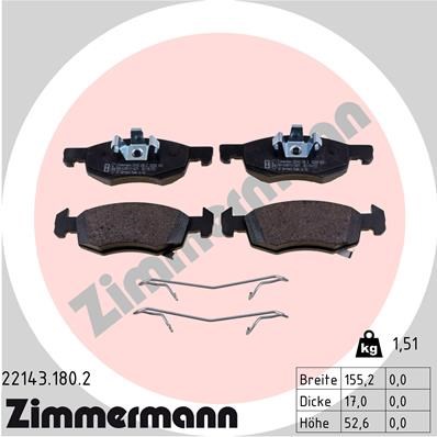Brake Pad Set, disc brake ZIMMERMANN 221431802