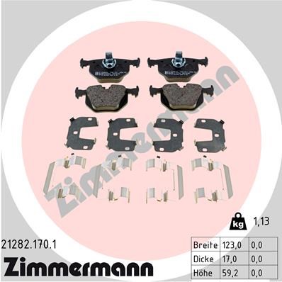 Brake Pad Set, disc brake ZIMMERMANN 212821701