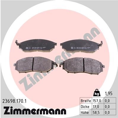Brake Pad Set, disc brake ZIMMERMANN 236981701