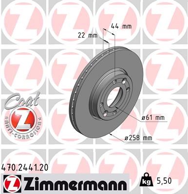 Brake Disc ZIMMERMANN 470244120