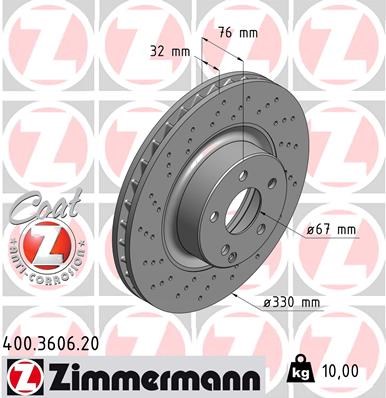 Brake Disc ZIMMERMANN 400360620