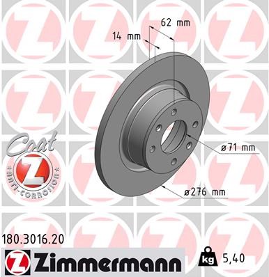 Brake Disc ZIMMERMANN 180301620