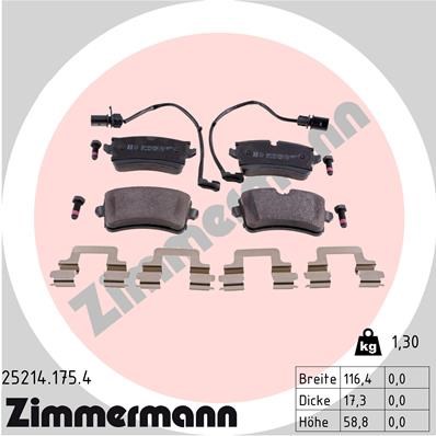 Brake Pad Set, disc brake ZIMMERMANN 252141754