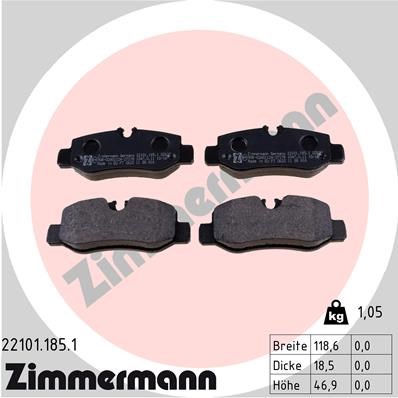 Brake Pad Set, disc brake ZIMMERMANN 221011851
