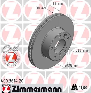 Brake Disc ZIMMERMANN 400361420