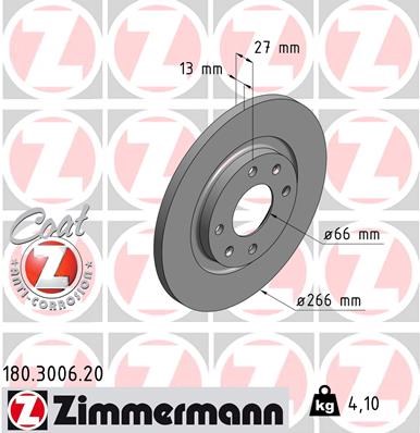 Brake Disc ZIMMERMANN 180300620
