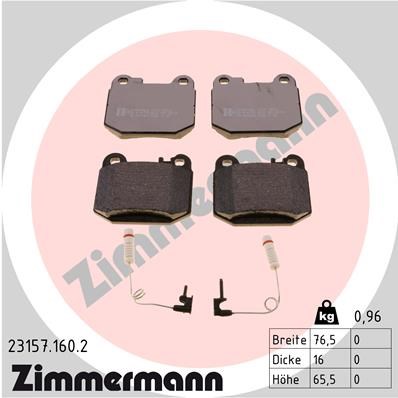 Brake Pad Set, disc brake ZIMMERMANN 231571602
