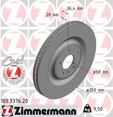 Brake Disc ZIMMERMANN 100337620