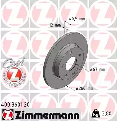 Brake Disc ZIMMERMANN 400360120