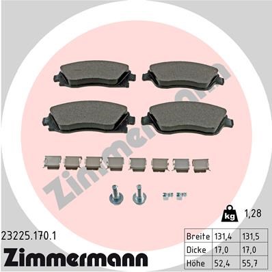 Brake Pad Set, disc brake ZIMMERMANN 232251701
