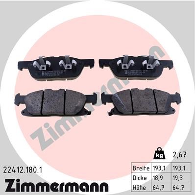 Brake Pad Set, disc brake ZIMMERMANN 224121801
