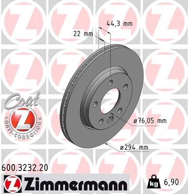 Brake Disc ZIMMERMANN 600323220