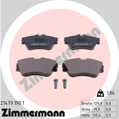 Brake Pad Set, disc brake ZIMMERMANN 214791901