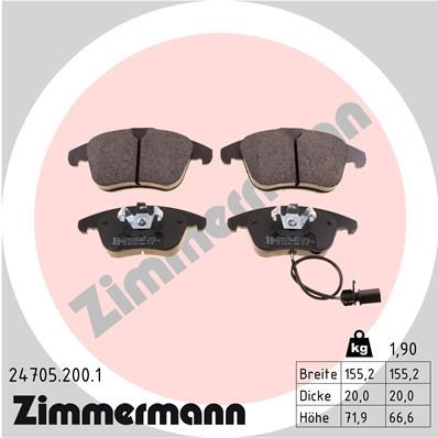 Brake Pad Set, disc brake ZIMMERMANN 247052001