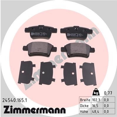 Brake Pad Set, disc brake ZIMMERMANN 245401651