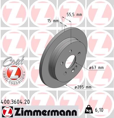 Brake Disc ZIMMERMANN 400360420