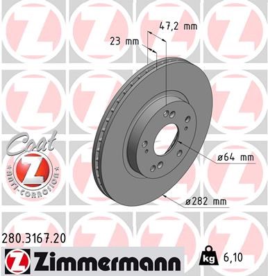 Brake Disc ZIMMERMANN 280316720