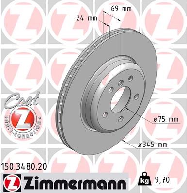 Brake Disc ZIMMERMANN 150348020