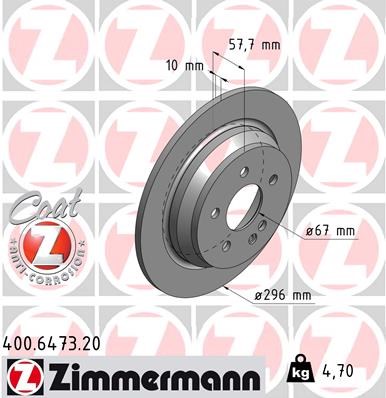 Brake Disc ZIMMERMANN 400647320