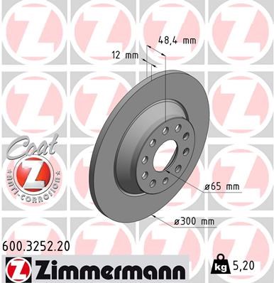 Brake Disc ZIMMERMANN 600325220