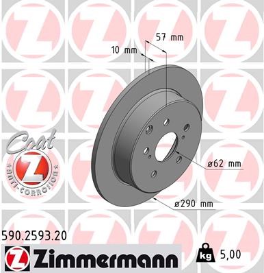 Brake Disc ZIMMERMANN 590259320