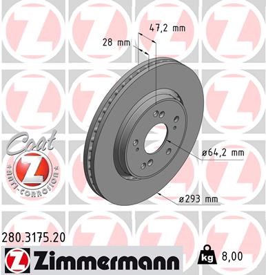 Brake Disc ZIMMERMANN 280317520