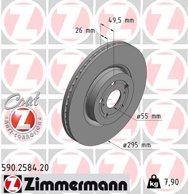 Brake Disc ZIMMERMANN 590258420