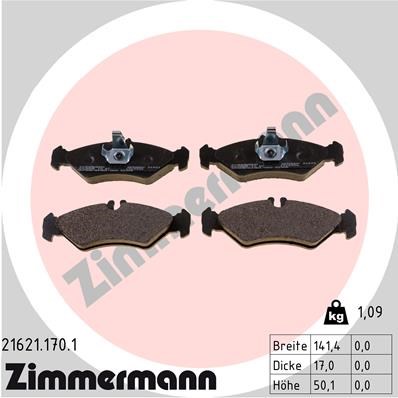 Brake Pad Set, disc brake ZIMMERMANN 216211701