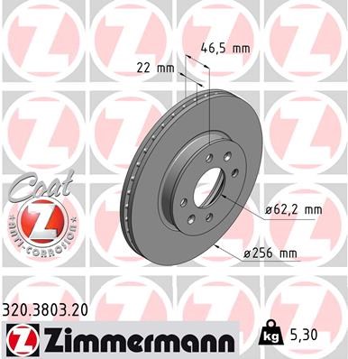 Brake Disc ZIMMERMANN 320380320