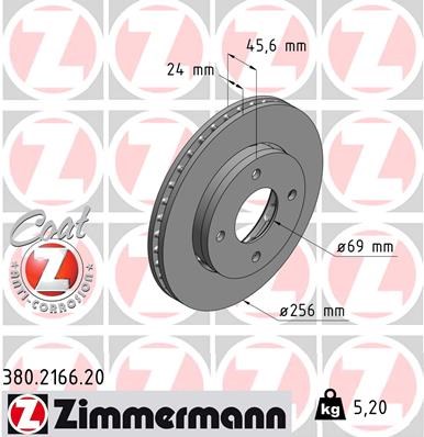 Brake Disc ZIMMERMANN 380216620