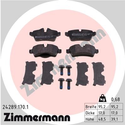 Brake Pad Set, disc brake ZIMMERMANN 242891701