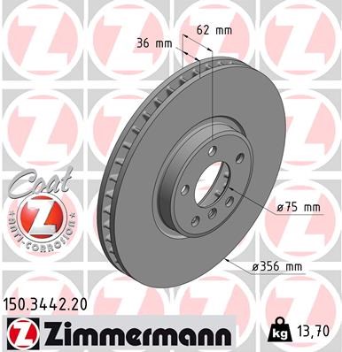 Brake Disc ZIMMERMANN 150344220