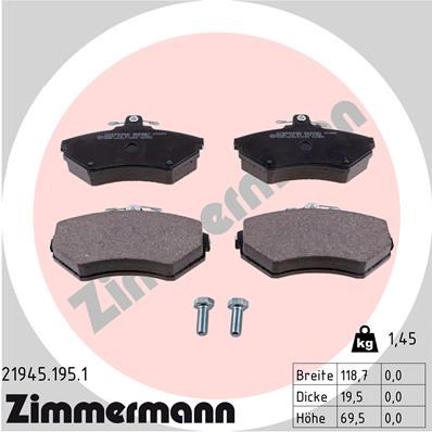 Brake Pad Set, disc brake ZIMMERMANN 219451951