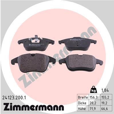 Brake Pad Set, disc brake ZIMMERMANN 241232001