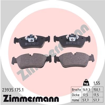 Brake Pad Set, disc brake ZIMMERMANN 239351751