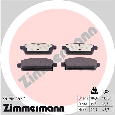 Brake Pad Set, disc brake ZIMMERMANN 250961651