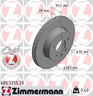 Brake Disc ZIMMERMANN 600325520