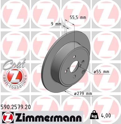 Brake Disc ZIMMERMANN 590257920