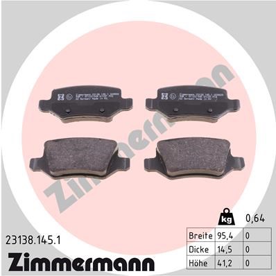 Brake Pad Set, disc brake ZIMMERMANN 231381451