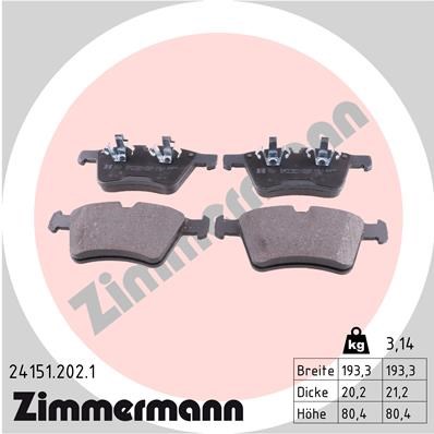 Brake Pad Set, disc brake ZIMMERMANN 241512021