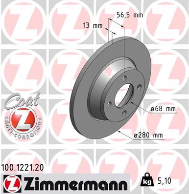 Brake Disc ZIMMERMANN 100122120