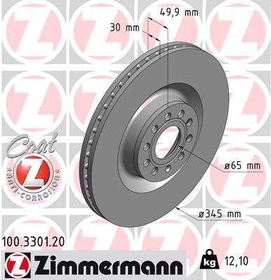 Brake Disc ZIMMERMANN 100330120
