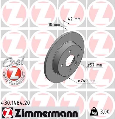 Brake Disc ZIMMERMANN 430148420